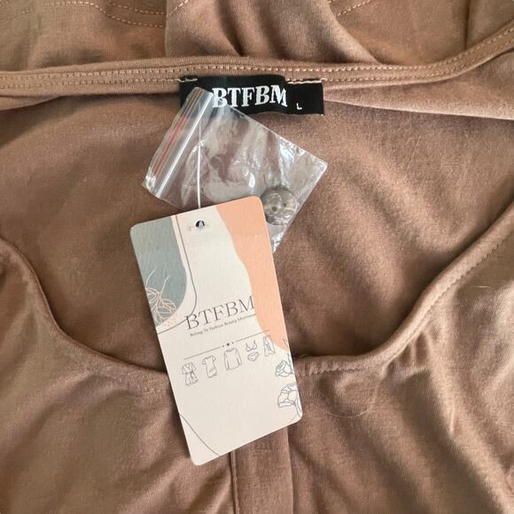 NWT Casual Fall Mini Dress Long Sleeve Button Up Empire Waist Lightweight Large - Picture 9 of 11